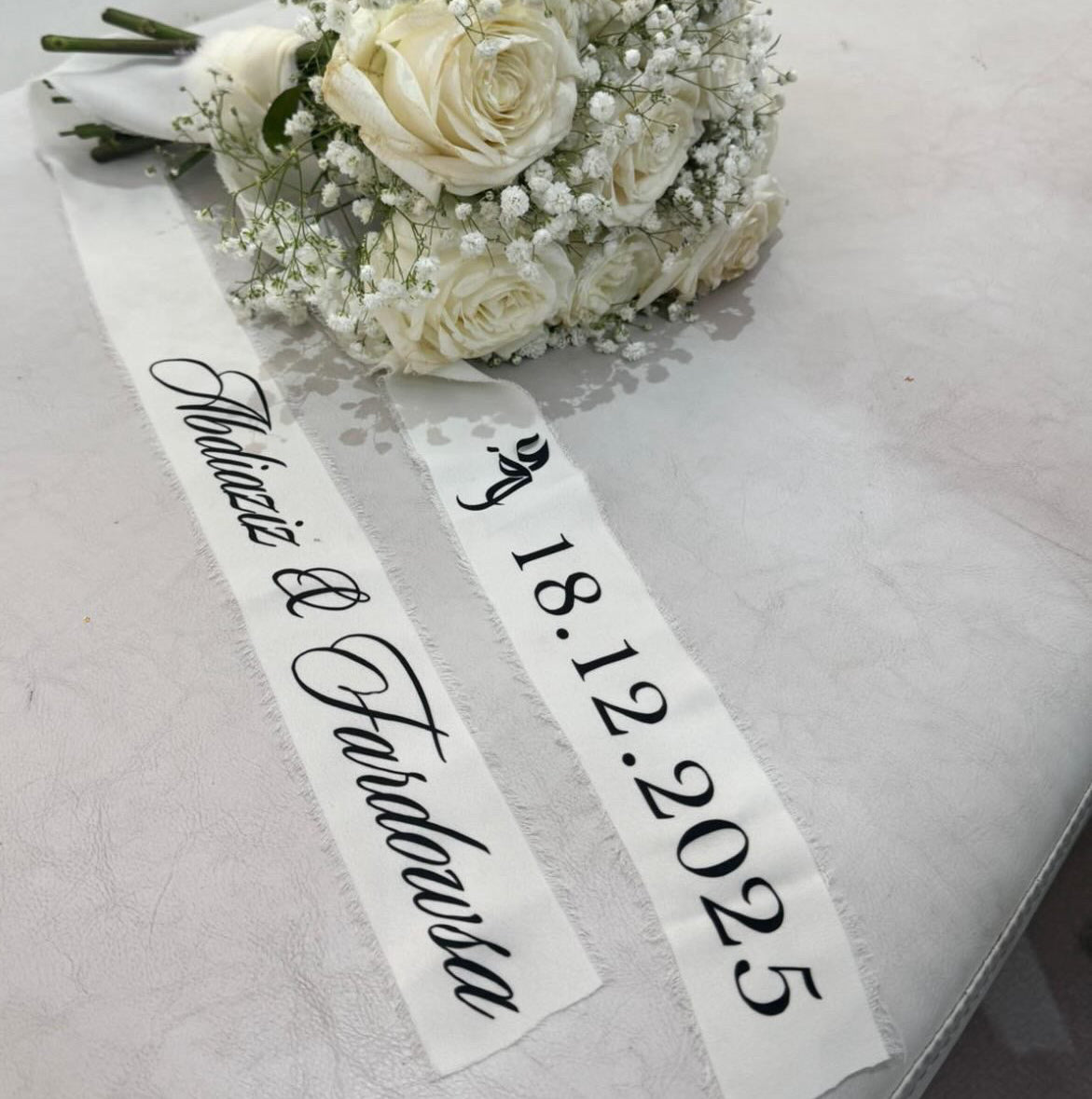 Off-White Bouquet Ribbon (personalised)